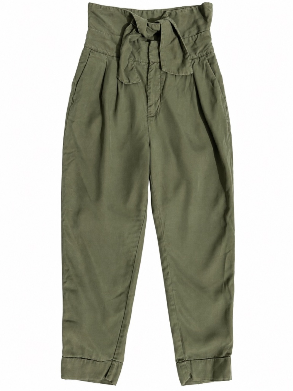 Cartonnier Anthropologie Olive Lyocell Paperbag Pants Size 0